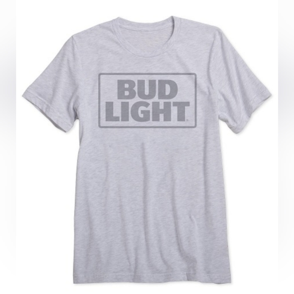Budlight Men Shirt Womens Tee Short Sleeve T-Shirt Casual Comfy Grey Top Medium